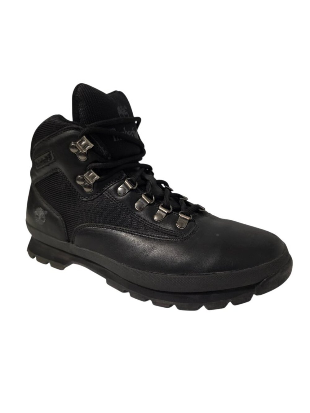 Timberland Euro Hiker Boots Black Leather Men 11.5 Style 50038 Gorpcore